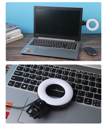 Dimmable 4-Inch LED Ring Light with Phone Holder