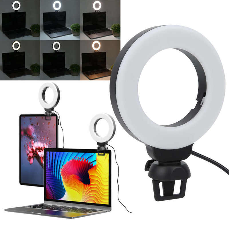 Dimmable 4-Inch LED Ring Light with Phone Holder