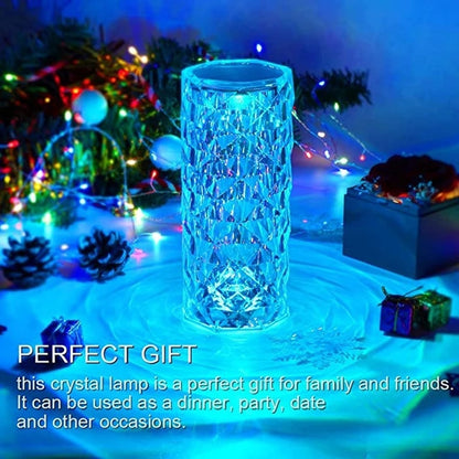 16-Color LED Crystal Rose Touch Table Lamp